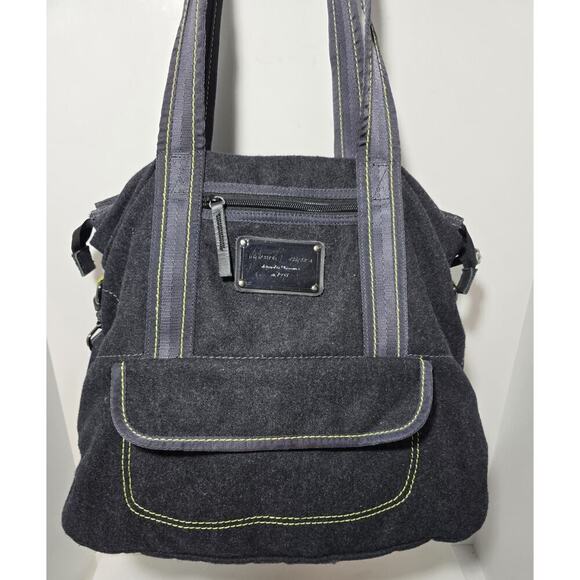 Lululemon Athletica Lucky Wool Charcoal Gray Neon XL Gym Yoga Laptop Tote Bag - Picture 2 of 11